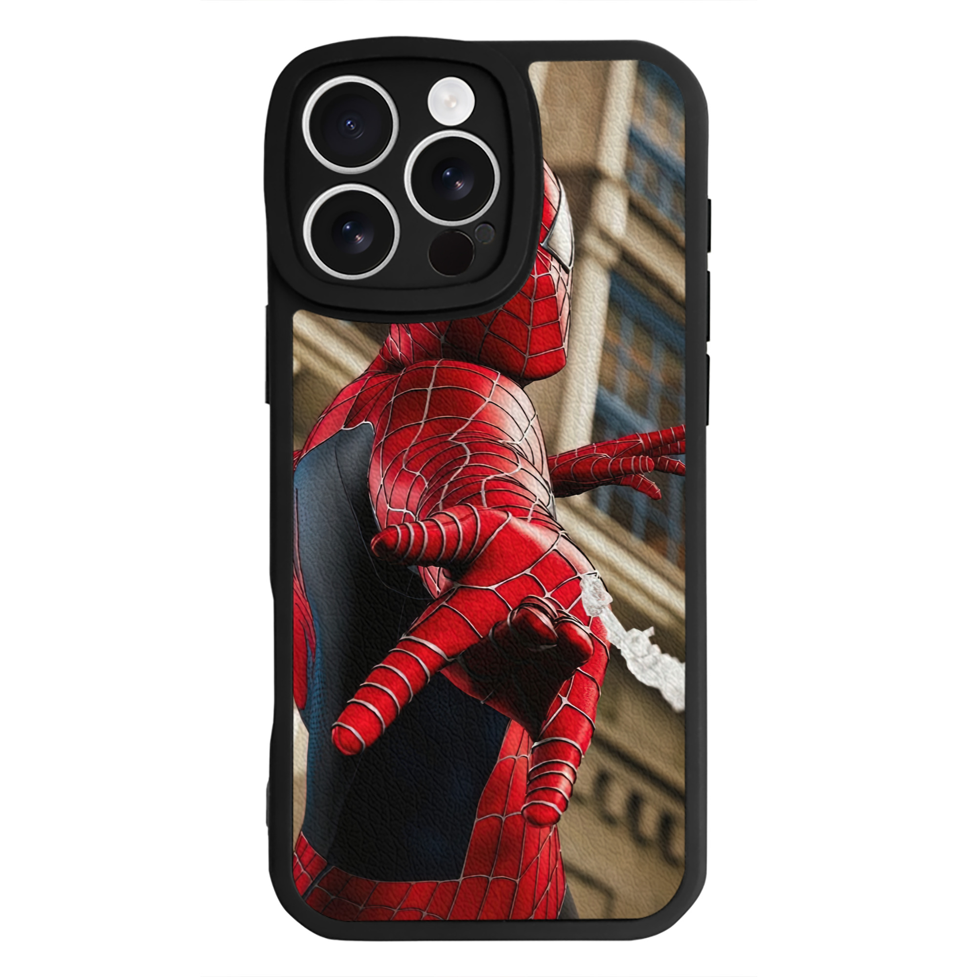 Spider Man スパイダーマン 【iPhone 16シリーズ対応】シリコンスマホケース（レザー調） 材質：シリコン